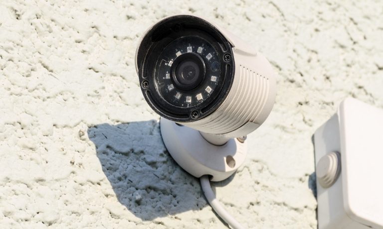 Street camera surveillance. Cctv street.